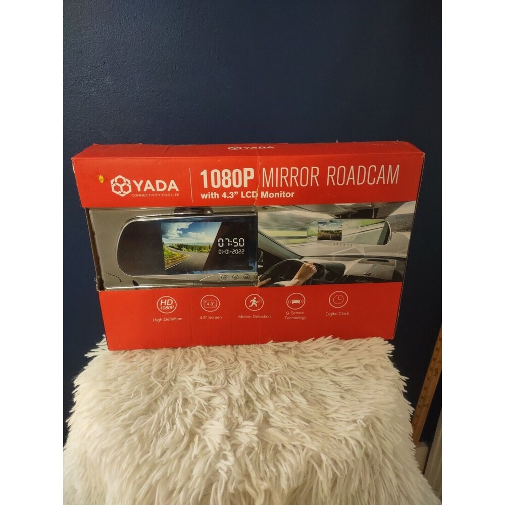 Yada 1080P Mirror Roadcam Dashcam With 4.3 LCD Monitor NEW